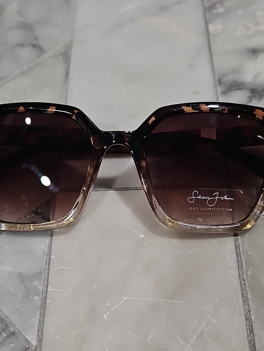 Sean John Women's Tortoiseshell Ombre Square Sunglasses - Brown Gradient